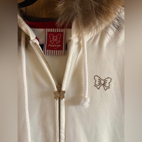 Fixdesign High End Coca-Cola Zip Up Jacket Hood Detachable Real Fur Trim Medium - Picture 3 of 7